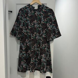 Zara Black Dress with Vibrant Floral Pattern